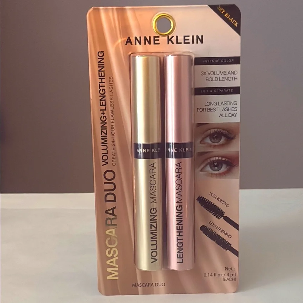 ✨🌿Anne Klein Jet Black Mascara Duo – Volume + Length